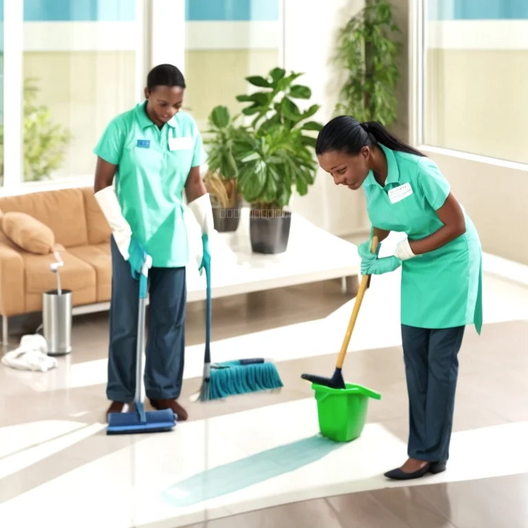 Equipo de limpieza profesional de Cleanora en acción